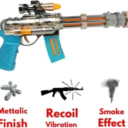 little bloom Premium Machine Gun for Kids - Realistic Metallic Finish Recoil Vibration Guns & Darts image 3