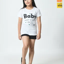BAESD Girls Pack of 3 Typography Printed Raw Edge T-shirt-picture-56