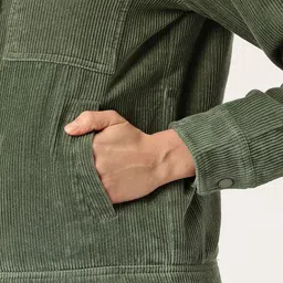 Okane Faux Fur Trim Corduroy Tailored Jacket image 3