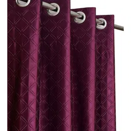 UrbanArts Burgundy Set of 2 Room Darkening Door Curtain image 3
