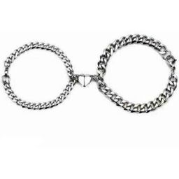 J.S ENTERPRISES Set Of 2 Stainless Steel Link Bracelet-picture-44