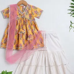 The Magic Wand Girls Empire Pure Cotton Kurta with Sharara & Dupatta-picture-35