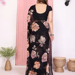 Ambuja International Floral Printed Pure Georgette Saree image 3