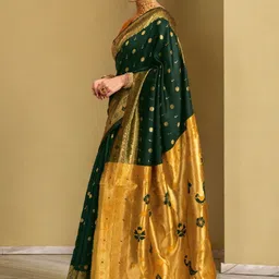 Kalista Woven Design Zari Silk Blend Handloom Paithani Saree image 2