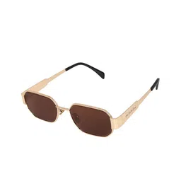 The Tinted Story Unisex Gold-Tone Rectangle Sunglasses with Brown UV Protect Lens- TTS1095-picture-29