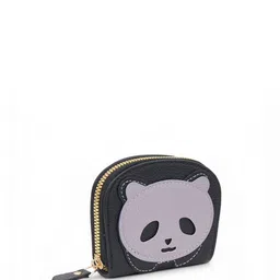 CLARABAE Men Leather Textured Panda Face Coin Pouch Two Fold Wallet image 5