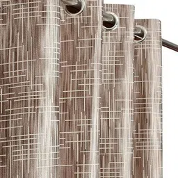 Banchmark Home Furnishings Brown & White Set of 2 Room Darkening Window Curtain image 2