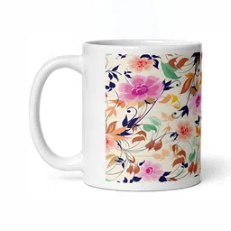 Mr UVD White Floral Printed Ceramic Matte Mug 350 ml image 4