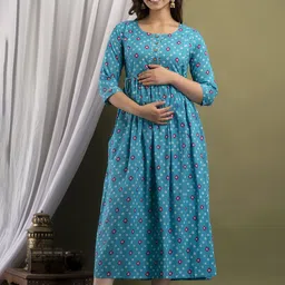 baesd BAESDWomen Printed Maternity Midi Dress image 3