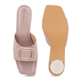 Mast & Harbour Women Open Toe Kitten Heels Sandals With Buckles image 3