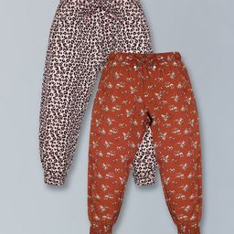 PLUM TREE Girls Pack Of 2 Printed Lounge Pants-picture-5