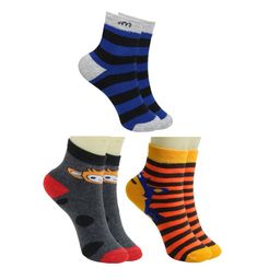 BAESD Kids Pack Of 3 Patterned Ankle-Length Socks-picture-33