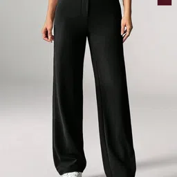 TOOCHKI Women Pack of 2 Relaxed Straight Leg Relaxed Fit High-Rise Trousers-picture-29