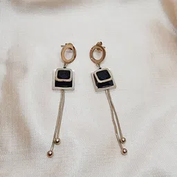 DressBerry Rose Gold-Plated Stainless Steel Contemporary Dangler Drop Earrings-picture-25