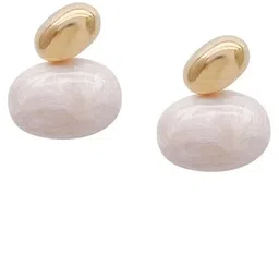 DressBerry Gold-Plated Pearls Beaded Contemporary Korean Drop Earrings image 5