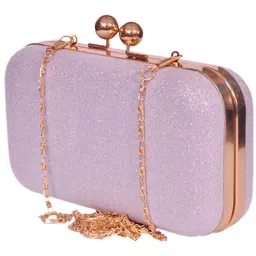 sandali handicraft Party, Formal, Casual Tan, Purple Clutch image 1