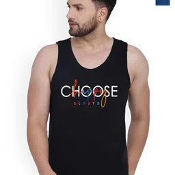 SLOWLORIS Pack Of 2 Printed Cotton Gym Vest VSL26 CMB(CHS BLACK)(PLAIN BLACKPEACOCK)-picture-19