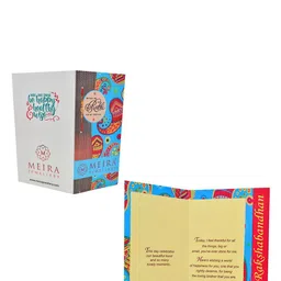 MEIRA JEWELLERY Set Of 2 Rakhi With Roli Chawal & Greeting Card image 3