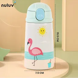 Nuluv Blue & Yellow Single Stainless Steel Cartoon Characters Smart Vacuum Water Bottle image 4