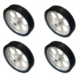 10 X 2 Cm Gear Motor Robot Wheel, Tyres for 6 mm Shaft Geared Dc Motor - 4 Pieces image 2