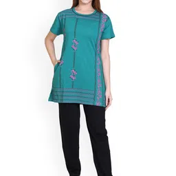 RG BY S.S. Clothing Women Printed Round Neck Kurti & Pyjamas Night suit-picture-38