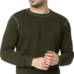 spykar Men Full Sleeve Solid Sweatshirt image 1