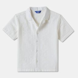 R&B Boys Textured Cuban Collar Cotton Casual Shirt-picture-25