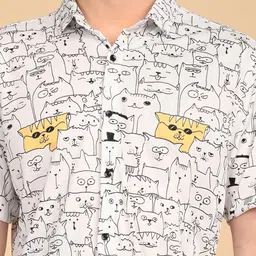 TIGER SNAKE Men Comfort Fit Graphic Printed Spread Collar Casual Shirt image 2