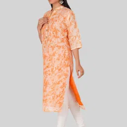 PARTH SY FASHION Women Orange Blended Straight Kurtas-picture-17