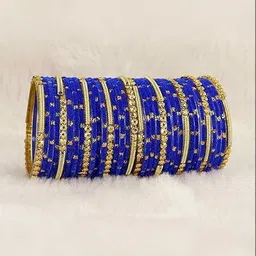 Only Offers Blue Glass Artificial Stones Bangle image 2