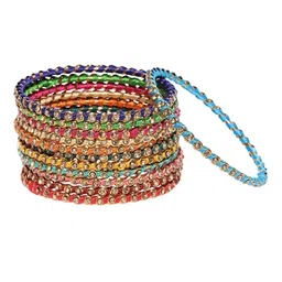 YouBella Set Of 12 Gold Plated Stone- Studded Bangles-picture-53