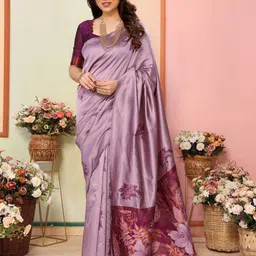 Sidhidata Floral Woven Design Zari Banarasi Saree-image-37
