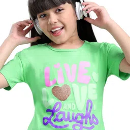 ARIAS By LARA DUTTA Girls Typography Printed Round Neck Cotton T-shirt-picture-40