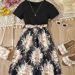 YK Floral Print Fit & Flare Dress-picture-18