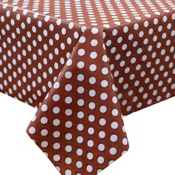 LooMantha Brown Geometric Printed Waterproof Plastic 4-Seater Table Cover image 4
