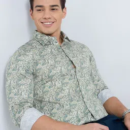 ColorPlus Men Ethnic Printed Regular Fit Cotton Casual Shirt image 4