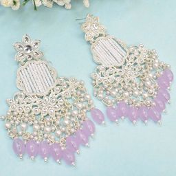 MEIRA JEWELLERY Artificial Stones Studded & Beaded Chandbalis-picture-30