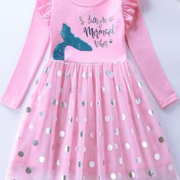 INCLUD Girls Typography Printed Ruffles Fit & Flare Dress-picture-4