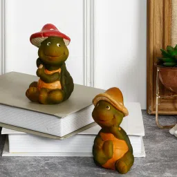 tayhaa Mushroom Turtle set (Set of 2) Ceramic Figurine image 1