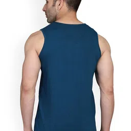 SLOWLORIS Pack Of 2 Printed Round Neck Sleeveless Bio-Wash Cotton Gym Vests image 3
