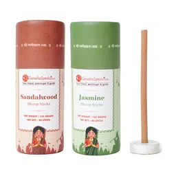 GaneshaSpeaks Set Of 2 Brown Sandalwood & Jasmine Bambooless Dhoop Sticks-image-12