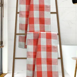 Athom Living Red & White 2 Striped Cotton 210 GSM Bath Towel-image-49