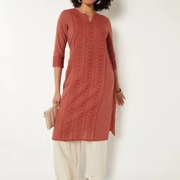 max Women Embroidered Round Neck Kurta-image-35