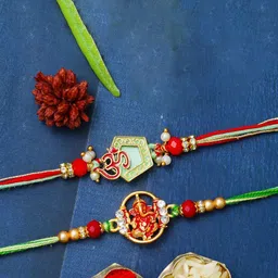 eCraftIndia Set of 2 Ganesha Om Brother Rakhi-picture-47