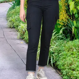 Ira Collections Women Comfort Regular Fit Mid-Rise Stretchable Cargo Jeans-picture-16