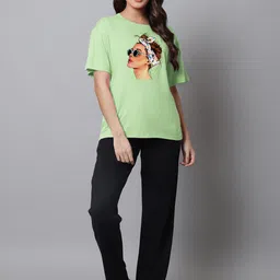 Kanvin Women Round Neck Printed Night suit image 1