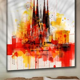 Livin'luxe White & Orange Colored Printed Canvas Wall Painting-picture-42