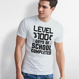 Seekbuylove Men Bio Finish 100 Days Of School Pure Cotton T-shirt image 3