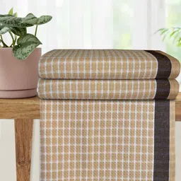 Athom Living Beige 3 Pcs Printed Cotton 210 GSM Bath Towel-image-11