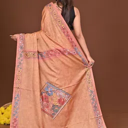 RAM SHYAM collection Floral Embroidered Art Silk Saree image 4
